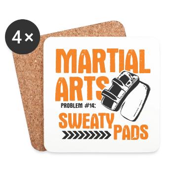 Mixed Martial Arts MMA - Untersetzer (4er-Set) - Weiß - Vorne