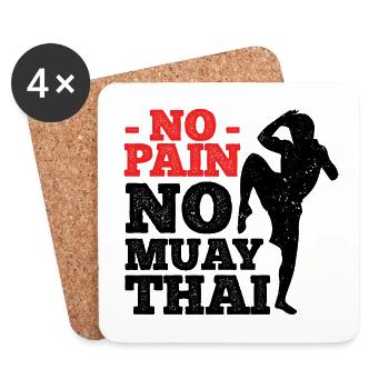 Thaiboxen Muay Thai - Untersetzer (4er-Set) - Weiß - Vorne