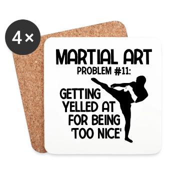 Mixed Martial Arts MMA - Untersetzer (4er-Set) - Weiß - Vorne