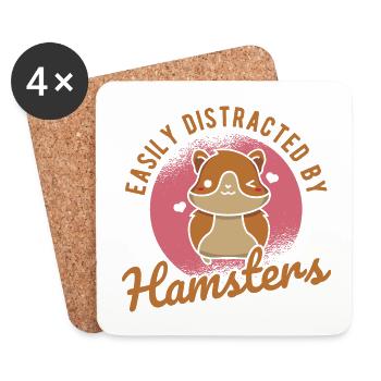 Nagetier Hamster - Untersetzer (4er-Set) - Weiß - Vorne