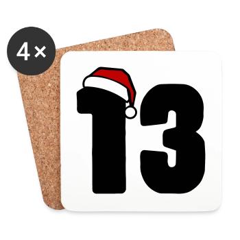 13 Numéro Noël - Dessous de verre (lot de 4) - blanc - Devant