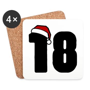 18 Zahl Weihnachten - Untersetzer (4er-Set) - Weiß - Vorne