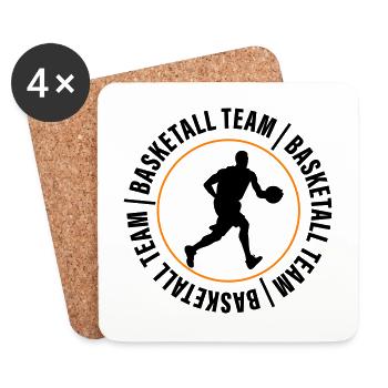 Basketball Team Club Man - Coasters (set of 4) - white - Front