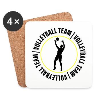 Joueurs de club de l’équipe de volley-ball - Dessous de verre (lot de 4) - blanc - Devant