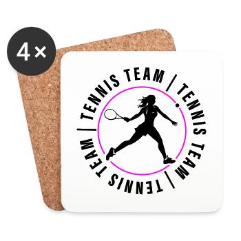 Tennis Team Club Player - Coasters (set of 4) - white - Front