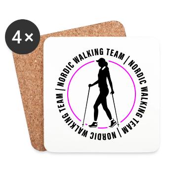 Nordic Walking Team Club Woman - Coasters (set of 4) - white - Front