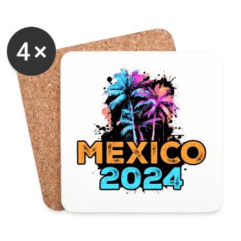 Tournée Mexique 2024 - Dessous de verre (lot de 4) - blanc - Devant