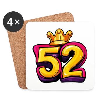 52 Zahl Krone - Untersetzer (4er-Set) - Weiß - Vorne