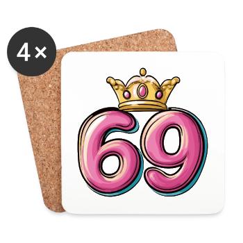 69 Number Krone - Coasters (set of 4) - white - Front
