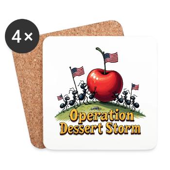 Operation Dessert Storm - Untersetzer (4er-Set) - Weiß - Vorne
