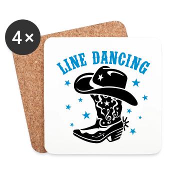 LINE DANCING, LINE DANCE - Coasters (set of 4) - white - Front