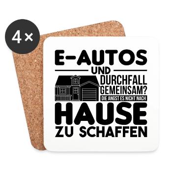 Elektroauto Lustig - Untersetzer (4er-Set) - Weiß - Vorne