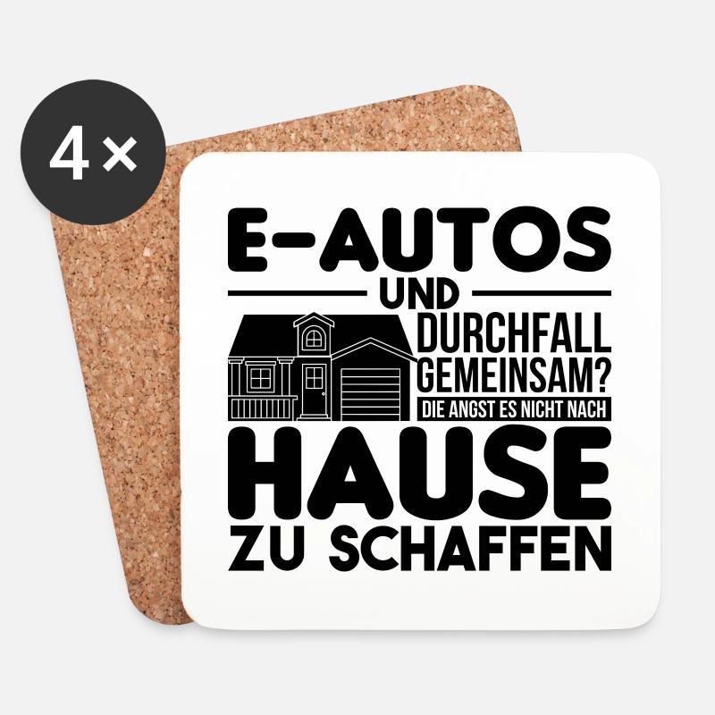 Elektroauto Lustig - Untersetzer (4er-Set) - Weiß