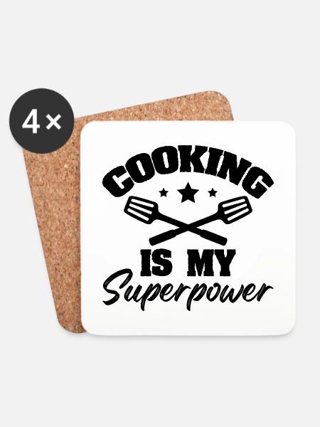 kochen superpower koch - Untersetzer (4er-Set) - Weiß