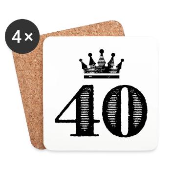 40 Couronne de numéros - Dessous de verre (lot de 4) - blanc - Devant