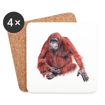 Orangutan - Coasters (set of 4) - white - Front
