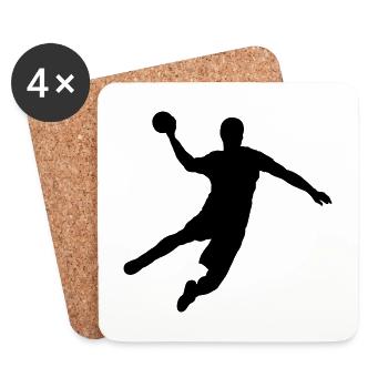 Handball players scoring - Coasters (set of 4) - white - Front