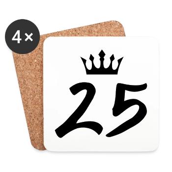 25 Number crown - Coasters (set of 4) - white - Front