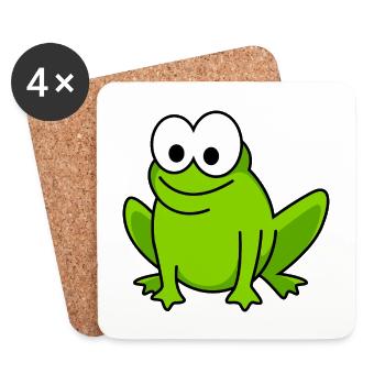 Frosch Comic Tier - Untersetzer (4er-Set) - Weiß - Vorne