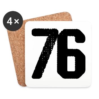 76 number jersey - Coasters (set of 4) - white - Front