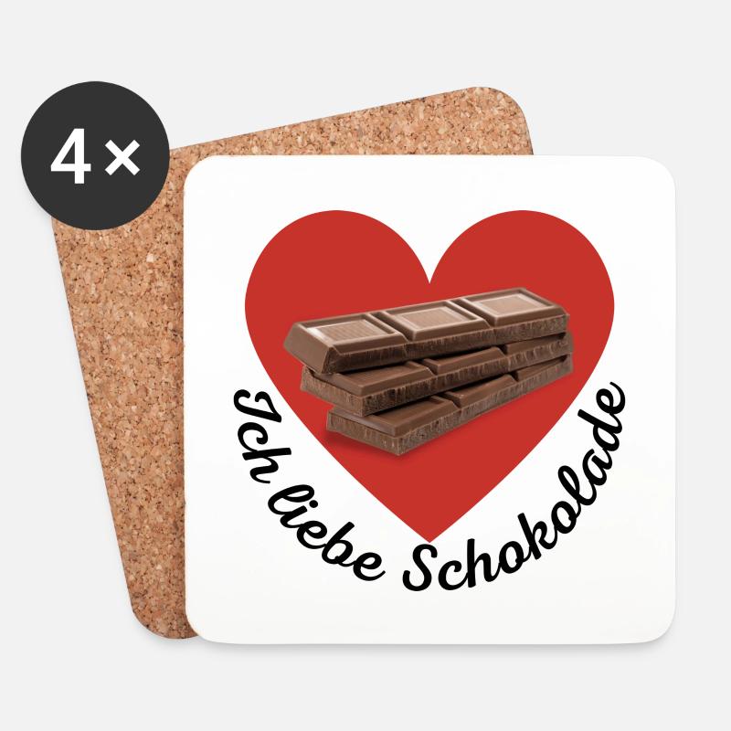 Ich liebe Schokolade - Untersetzer (4er-Set) - Weiß