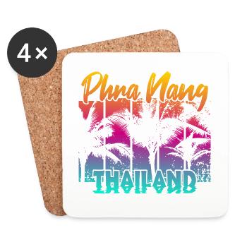 Phra Nang Thailand - Untersetzer (4er-Set) - Weiß - Vorne