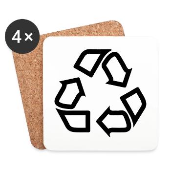 Recycling Symbol - Coasters (set of 4) - white - Front
