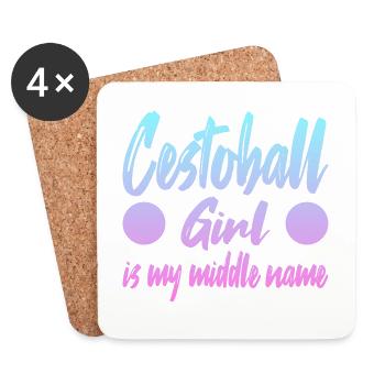 Cestoball Girl is my middle name - Coasters (set of 4) - white - Front