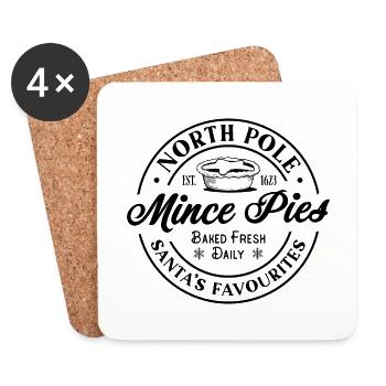 Tartes hachées au pôle Nord - Dessous de verre (lot de 4) - blanc - Devant