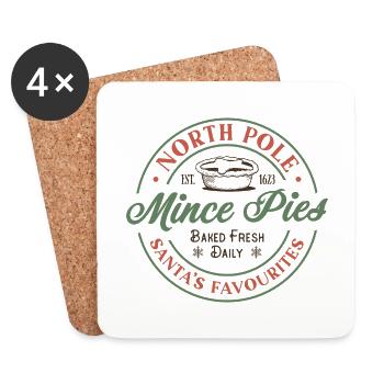 Tartes hachées au pôle Nord - Dessous de verre (lot de 4) - blanc - Devant