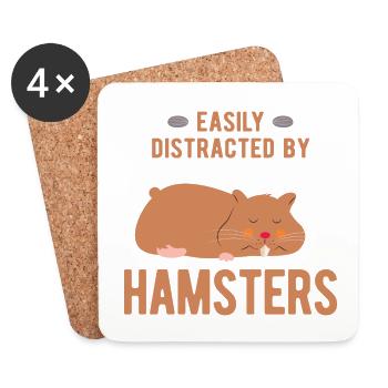 Nagetier Hamster - Untersetzer (4er-Set) - Weiß - Vorne