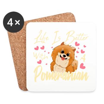 Pomeranian lovers - Coasters (set of 4) - white - Front