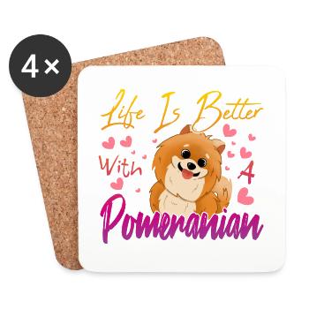 Pomeranian lovers - Coasters (set of 4) - white - Front
