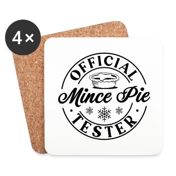 Official mince pie tester - Coasters (set of 4) - white - Front