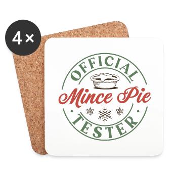 Official mince pie tester - Coasters (set of 4) - white - Front