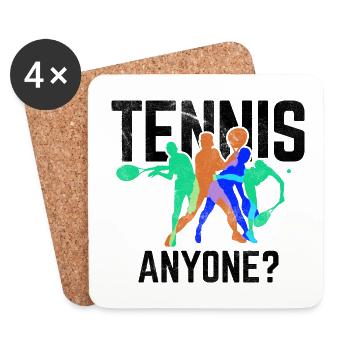 Tennisplatz Spruch Für Tennis - Untersetzer (4er-Set) - Weiß - Vorne