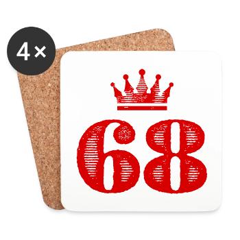 68 Number crown - Coasters (set of 4) - white - Front