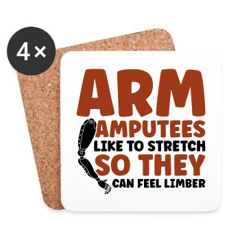 Arm Amputees like to stretch - Untersetzer (4er-Set) - Weiß - Vorne
