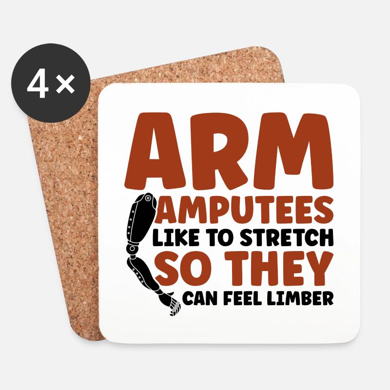 Arm Amputees like to stretch - Untersetzer (4er-Set) - Weiß