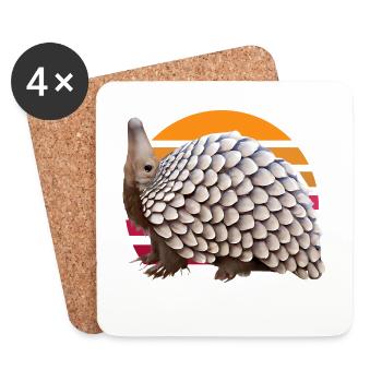 Niedliches Pangolin-Design - Untersetzer (4er-Set) - Weiß - Vorne