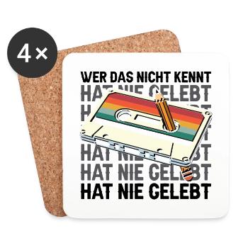 Wer das nicht kennt hat nie gelebt 90s - Untersetzer (4er-Set) - Weiß - Vorne