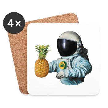 Pineapple Astronaut - Coasters (set of 4) - white - Front