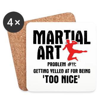 Mixed Martial Arts MMA - Untersetzer (4er-Set) - Weiß - Vorne
