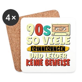 90s So viele Erinnerungen - Untersetzer (4er-Set) - Weiß - Vorne