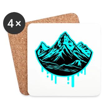 Berge Symbol Mountains - Coasters (set of 4) - white - Front