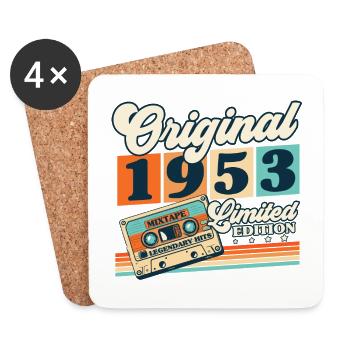 Original 1953 Vintage Retro Vintage Birthday - Coasters (set of 4) - white - Front