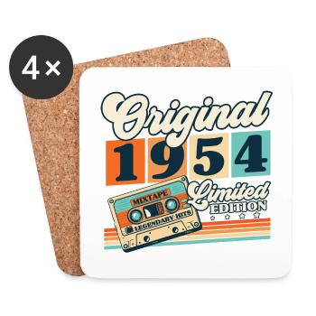Original 1954 Vintage Retro Vintage Birthday - Coasters (set of 4) - white - Front