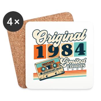 Original 1984 Vintage Retro Vintage Birthday - Coasters (set of 4) - white - Front
