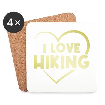Ich liebe Hiking Herz - Untersetzer (4er-Set) - Weiß - Vorne