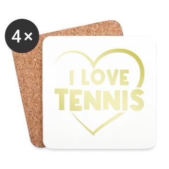 I love tennis heart - Coasters (set of 4) - white - Front